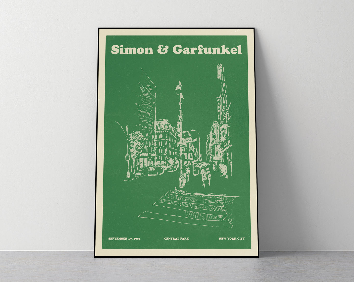 Simon & Garfunkel - Art Print / Poster - Green